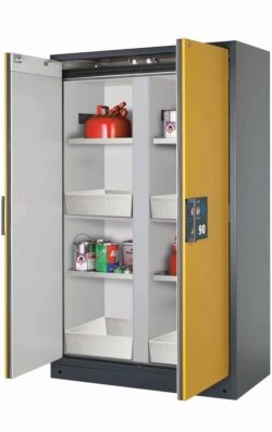 Safety cabinet Q-CLASSIC-90 1193x615x1953mm, RAL 1004, RAL 7016, 4xshelf, 4x tray bottom (stainless steal)