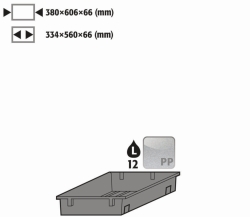 Insertion tray for AZ 12L, PP, raw nature S90 600 D=750mm