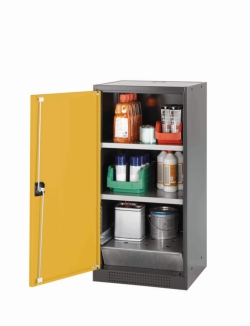 Chemical cabinet CS-Classic 545x520x1105mm (WxDxH), hinged doors, RAL 1004 2 shelves/perforated insert/storage tray STAWA-R