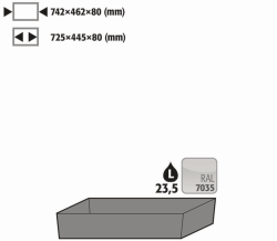Floor collection tray STAWA-R 22L stainless steel, coated, RAL7035 Q90 S90 900mm