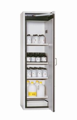 Saftey cabinet S-CLASSIC-90 WDASR 596x616x1968mm (WxDxH), RAL7035, 3 shelves, 1 bottom collecting sump,