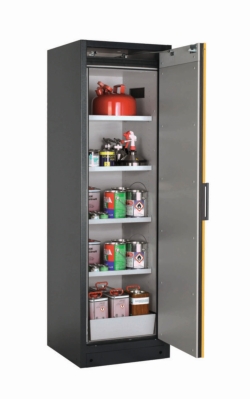 Safety cabinet Q-CLASSIC-90 WDR corpus RAL 7016, doors RAL 1004, 4x shelves, 1x perforated sheet insert, 1x bottom collecting