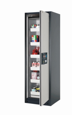 Safety cabinet Q-CLASSIC-90 WDR 599x615x1953mm, RAL 7016/7035 incl. 4x pull-out bath, 1 x bottom trey