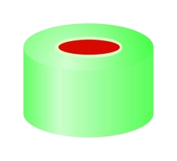 Aluminium crimp caps N 11, green center hole,PTFE red/Silicone white/PTFE red Hardness:50°,shore A Thickness: 1.0 mm,pack of 10