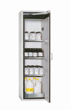 Saftey cabinet S-CLASSIC-90 WDASR 596x616x1968mm (WxDxH), RAL7035, 3 shelves, 1 perforated plate insert,