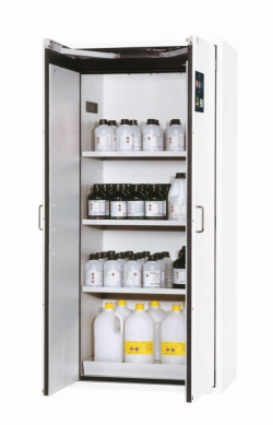 Saftey cabinet S-CLASSIC-90 WDAS 896x616x1968mm (WxDxH), RAL9016, 3 shelves, 1 bottom colleting sump,