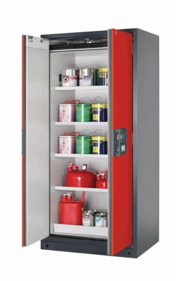 Safety cabinet Q-PEGASUS-90 WDAC RAL 7016/3020, 900x615x1955mm, 4x shelf, 1x perforated plate, 1x bottom tray