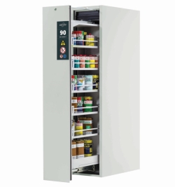 Saftey storage cabinet Type 90 V-MOVE 450x863x1966mm (HxWxD), RAL 7035/7035, 5x bottom tray, 1x bottom drip tray