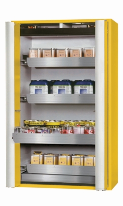 Saftey cabinet S-PHOENIX-90 FDAS 1196 x 616 x 1968 mm (WxDxH), RAL 1004, 4x pull-out tray, 1x bottom tray