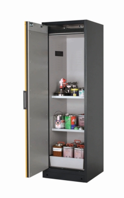 Safety cabinet Q-CLASSIC-90 WDL 600 x 615 x 1955 mm (WxDxH), RAL 7017/1004, 2x shelf, 1x perforated insert and