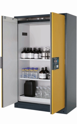 Saftey cabinet Q-CLASSIC-90 WD 1200 x 615 x 1955 mm (WxDxH), RAL 7016/1004, 2x shelf, 1x perforated insert and