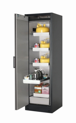 Safety cabinet Q-PEGASUS-90 WDAC 599x615x1953 mm (WxDxH), RAL 7016/9010, 4x drawer, 1x drawer (disposal),