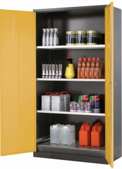 Chemical cabinet CS Classic 1055 x 520 x 1950 mm (WxDxH), door(s) RAL1004 strk. CS.195.105