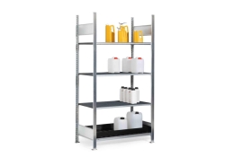 hazardous goods shelving basic shelf RSG-K 1064 grating PE and PE tray (1060 x 640 x 2000)