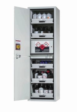 Safety cabinet SL-CLASSIC Empty corp. RAL7035 gl. Door(s) RAL7035 gl. SL.196.060.MH 5x TA.AbZ w. PP tray FP