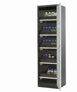 Swing door cabinet CS-Classic 545x520x1950mm (WxDxH), doors RAL 7035 5 pull-out shelves