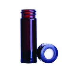 WHEATON-V Vials® 5,0 ml, braun Borosilikatglas Typ I, mit Schraubgewinde und Verschlusskappe 20-400 mit Loch, VE=12 (W986359NG)