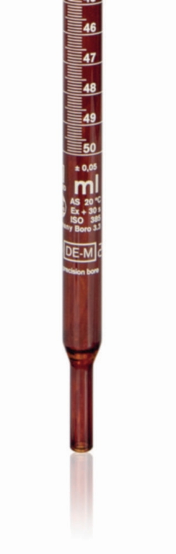 Spare bur.length f. comp. autom. burette 25 ml, BLAUBRAND, Boro 3.3, amber Schellbach stripe