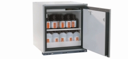 Safety base cabinet UB-T-90 TR WxDxH(mm) 593x574x600, RAL 7035, 1x FB 1x LB St.bl. besch.gl. 1x BW.S St.bl. besch.gl. UB90