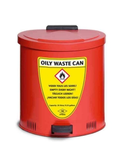 Disposal container for cleaning cloths made of sheet steel, 35 liters