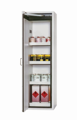 Safety cabinet S-CLASSIC-90 WDASL 596 x 616 x 1968 mm (WxDxH), hinged doors, RAL7035 light grey, 3x WB 1x LB f.STAWA-R H=151 St