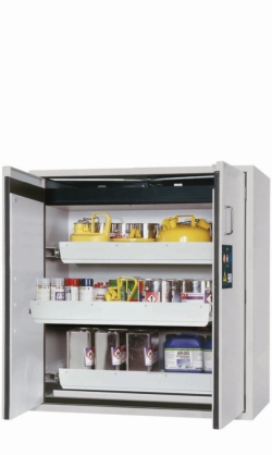 safety cabinet S-PEGASUS-90 WDAC light grey, 3x AZ 1x BW.S f. AZ St.bl. besch.gl. S90