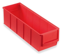 Shelfbox 1,62L, red PP, narrow, 300x91x81mm
