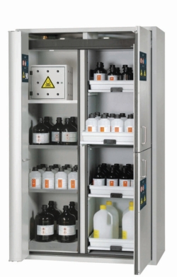 Saftey cabinet hazardous substance center type 90 1197x617x1969mm (WxDxH),TSA, RAL 7035/RAL 7035, comp. 1: 2 shelves, 1 perfora