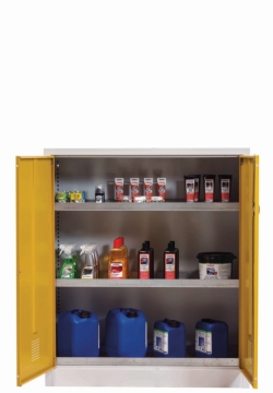 Chemical cabinet CF-CLASSIC model Half-height cabinet with hinged doors W x D x H (mm) 1200 x 500 x 1400, RAL 7035/1004