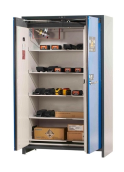 Security cabinet ION-PRO-90 Model WxDxH 1193x615x1953 mm, RAL 7016/5010 5 x perforated sheet steel shelf