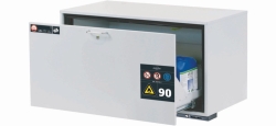 Safety Base Cabinet Type 90 RAL 7035, 1100x570x600mm (WxDxH), 1x drawer tray
