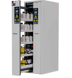 Saftey storage cabinet V-CLASSIC-90 2VD.MV 450x863x1966mm (HxWxD), RAL similar 7035/7035, 8x tray shelf, 8x perforated insert