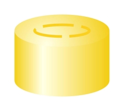 Alu center tear-off caps N 13 gold Butyl dark gray/center PTFE lamination septum thickness: 2.0 mm, pack of 100
