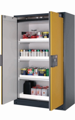 Saftey cabinet Q-CLASSIC-90 WD 1200 x 615 x 1955 mm (WxDxH), RAL 7016/RAL 1004, 3 tray shelves,