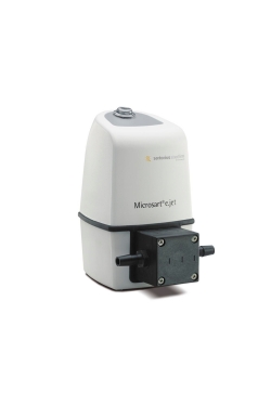 Hand-operated vacuum pump with pressure gauge