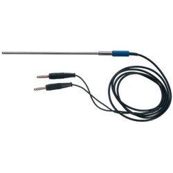 Mikro-Widerstandsthermometer W 5791 NN HT Edelstahlschaft (V4A), Sensor Pt 1000, 1 m Festkabel mit 2 x 4-mm-Bananenstecker