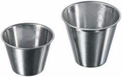 Becher, 51 X 35 mm (Ø X H), 30 ml, rostfreier Edelstahl, graduiert