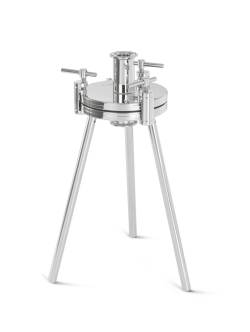 Pressure filtration device with Santary flange acc. to GMP stainless steel