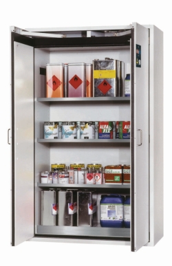 Saftey cabinet S-CLASSIC-90 WDAS 1200 x 615 x 1968 mm (WxDxH), swing doors grey RAL 7035, 3 shelves,