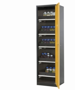 Swing door cabinet CS-Classic 545x520x1950mm (WxDxH),RAL 7016/1004 5 pull-out shelves