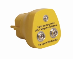 Erdungsstecker zum Anschluss an Haustechnik mit 2 Druckknopfverschlüssen