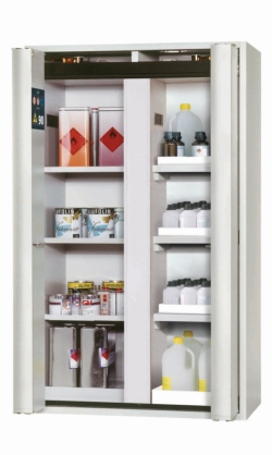 Combi-Cabinet K-Phoenix-90 RAL 7035, 1196x616x1968mm, incl. 3 shelves, 1 perforated metal plate insert,