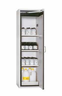 Saftey cabinet S-CLASSIC-90 WDASR 596x616x1968mm (WxDxH), RAL7035, 3 shelves, 1 bottom collecting sump,