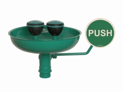 Safety Eye Showers with two shower heads, with bowl, for surface mounting