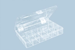 Sortimentskasten, PS, glasklar 18 F&auml;cher, 250x170x46 mm