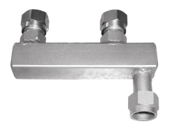 Twin distributing adapter M16x1 female to 2 x M16x1 male