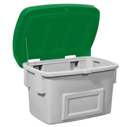 Grit container 200 ltr., PE w/o abstraction opening, lid green