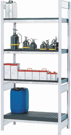 Hazardous goods shelving type RSW 1064 with 4 trays (28 ltr.) 1060x640x2000mm