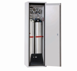 Gas cylinder cabinet G-Ultimate 90 RAL 7035 lightgrey, 598x615x2050mm, incl. steel plate standard equipment