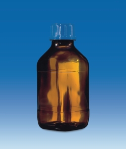 Vierkantflaschen, Natron-Kalk-Glas, braun, mit Schraubverschluss